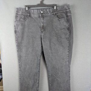 Lane Bryant Jeans Women 20 High Rise Bootcut Black Denim Fade Flex Retro Grunge
